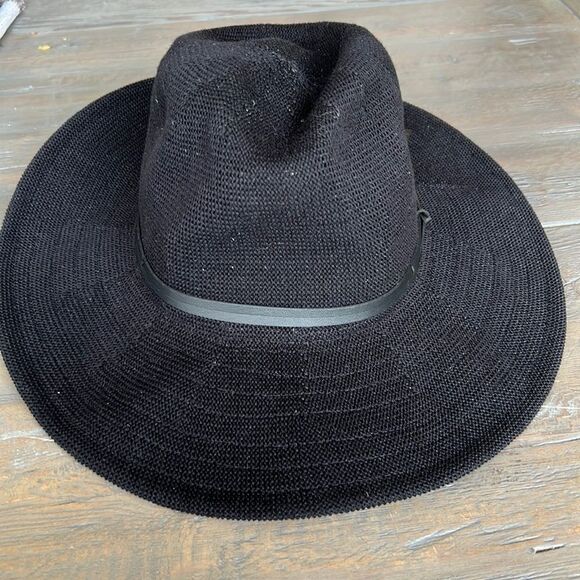 Anthropologie x Wyeth Classic Black Nubby Fedora Hat - Picture 2 of 9